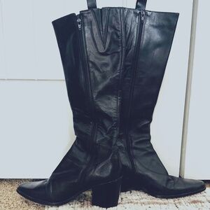 BCBG Max Azria Black Tall Leather Boots – Size 8